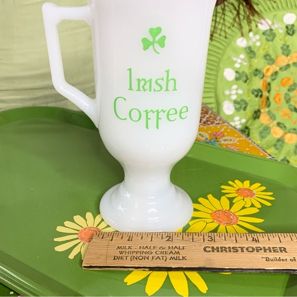 Milk Glass Irish Coffee Mug - Picture 3 of 7